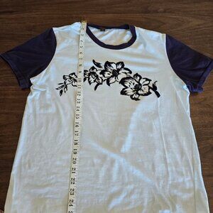 Louis Vuitton Floral Vintage T-Shirt – Light Blue / Navy Blue (EU Large)